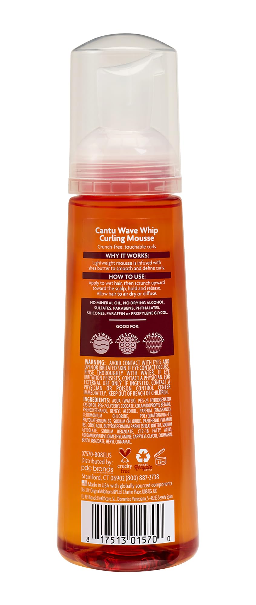 Dr Teal's Cantu Natural Hair Wave Whip Curling Mousse,8.4 oz (07570-12/3EU) Beauty & Personal Care Cantu
