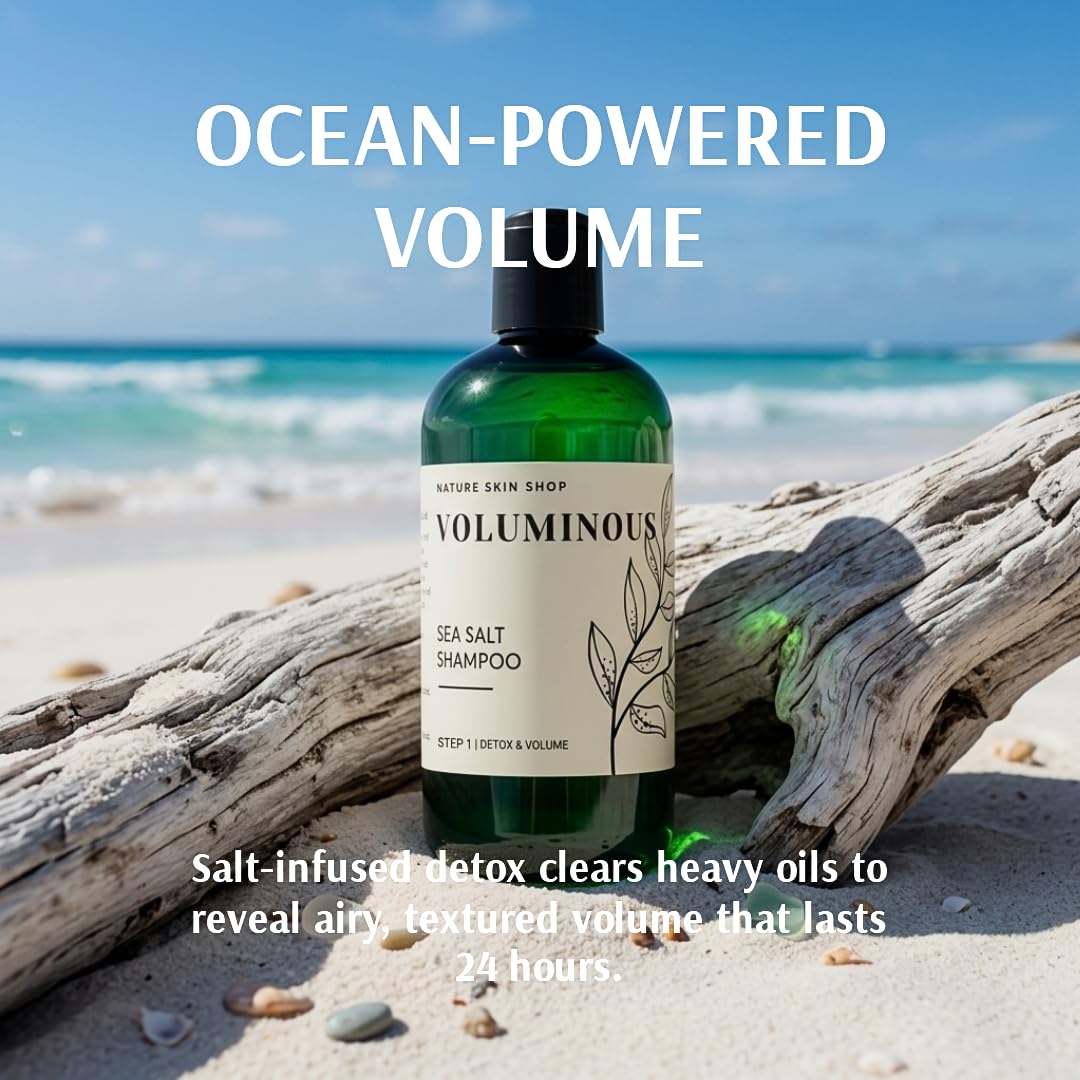 Nature Skin Shop Voluminous Sea Salt Shampoo and Conditioner Set, Clarifying for Soft or Hard Water, Removes Buildup from Fine, Oily & Flat Hair Beauty & Personal Care Nature Skin Shop