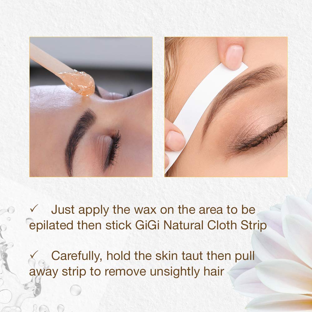GiGi Waxing Strips for Hair Waxing - Facial Wax Strips for Hair Removal, Petite Cloth Epilating Strip, 4 Pack Beauty and Personal Care GIGI