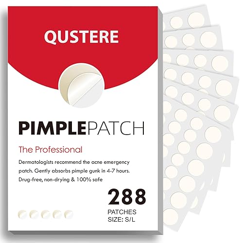QUSTERE Pimple Patches for Face, Hydrocolloid Acne Patches, Cute Round Shape Zit Covers, Spot Stickers with Tea Tree, Salicylic Acid & Cica Oil| 2 Beauty & Personal Care QUSTERE