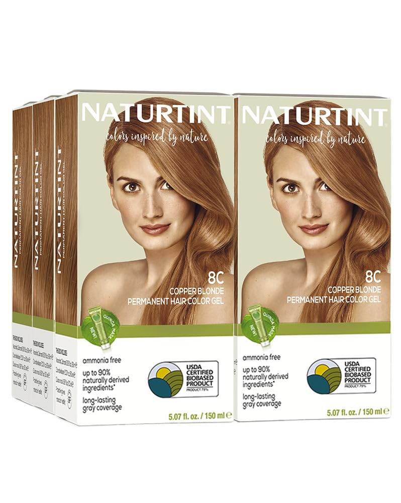 Naturtint 8C Copper Blonde Permanent Hair Color (Pack of 6), Ammonia Free, Vegan, Cruelty Free, up to 100% Gray Coverage, Long Lasting Results Beauty & Personal Care Naturtint