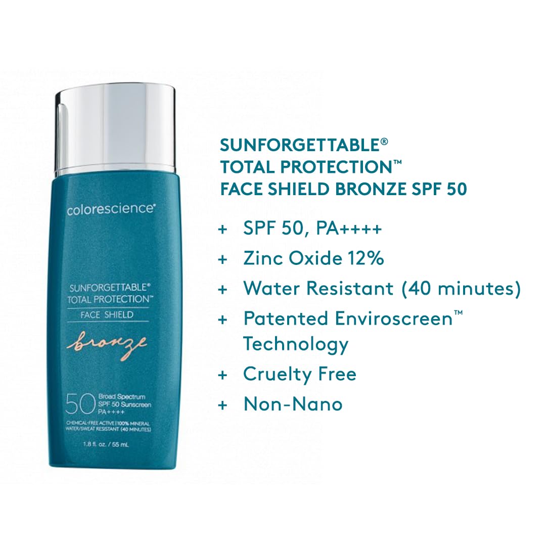 Colorescience Sunforgettable Total Protection Face Shield Bronze SPF 50, 1.8 Fl Oz Beauty & Personal Care Colorescience