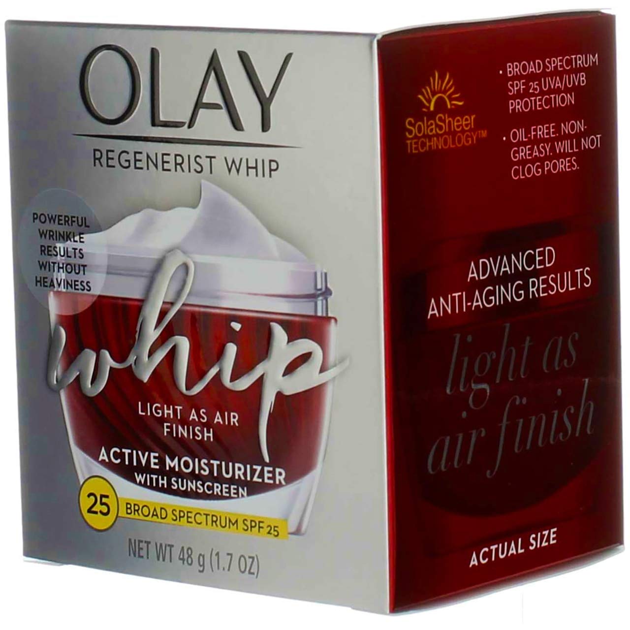 Olay Regenerist Whip Active Moisturizer Spf#25 1.7 Ounce Jar (50ml) (3 Pack) Beauty & Personal Care Olay