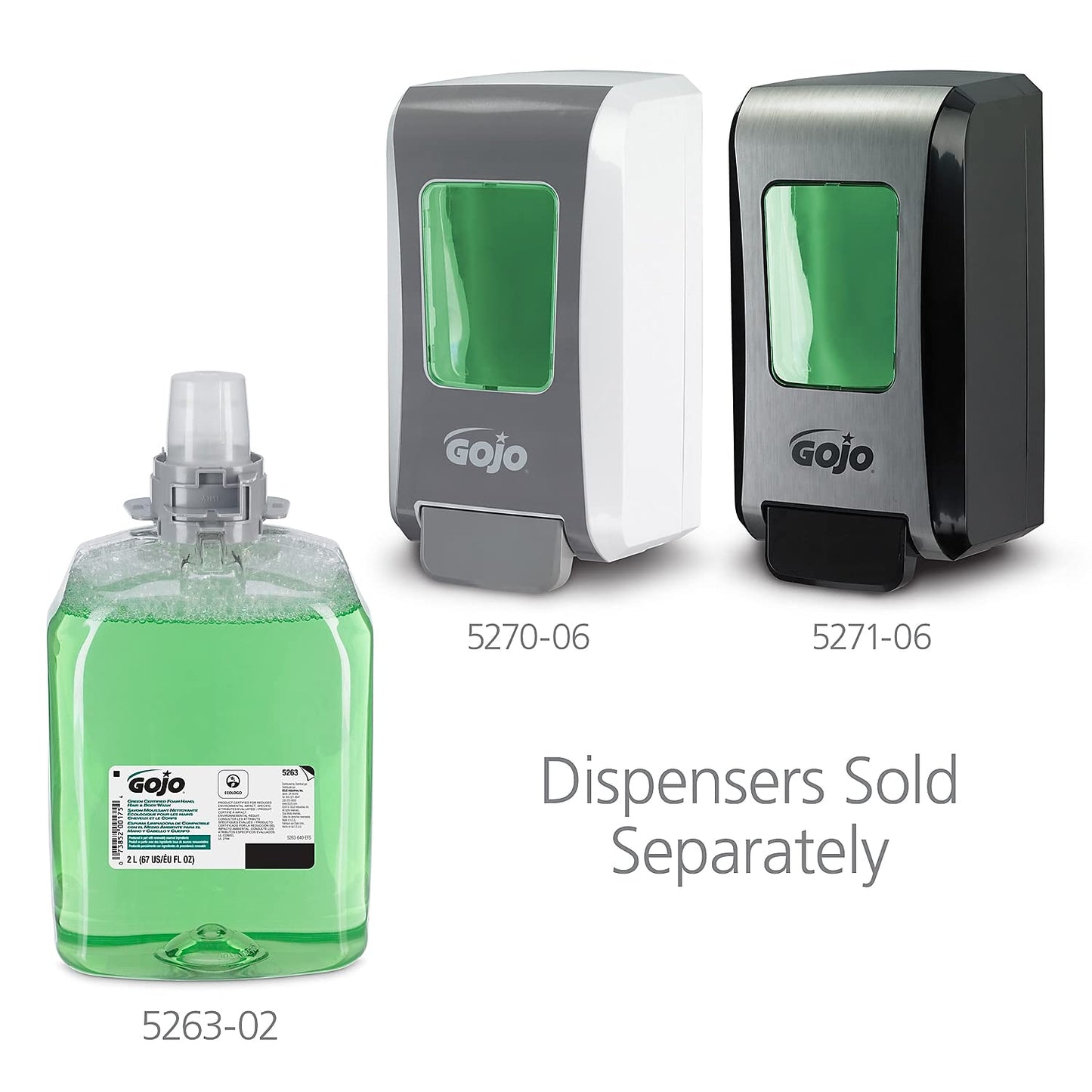 Green Certified Foam Hair & Body Wash, Cucumber Melon, 2000mL Refill, 2/Carton Beauty & Personal Care GOJO