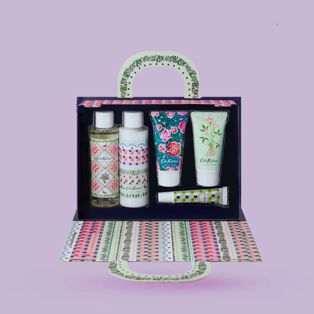 Cath Kidston Roots & Raindrops Body Pamper Hamper Handbag Gift Set Beauty and Personal Care Heathcote & Ivory