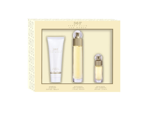 360 by Perry Ellis for Women - 3 Pc Gift Set 1.7oz EDT Spray, 3oz Shower Gel, 0.25oz EDT Spray (Mini) Beauty & Personal Care Perry Ellis