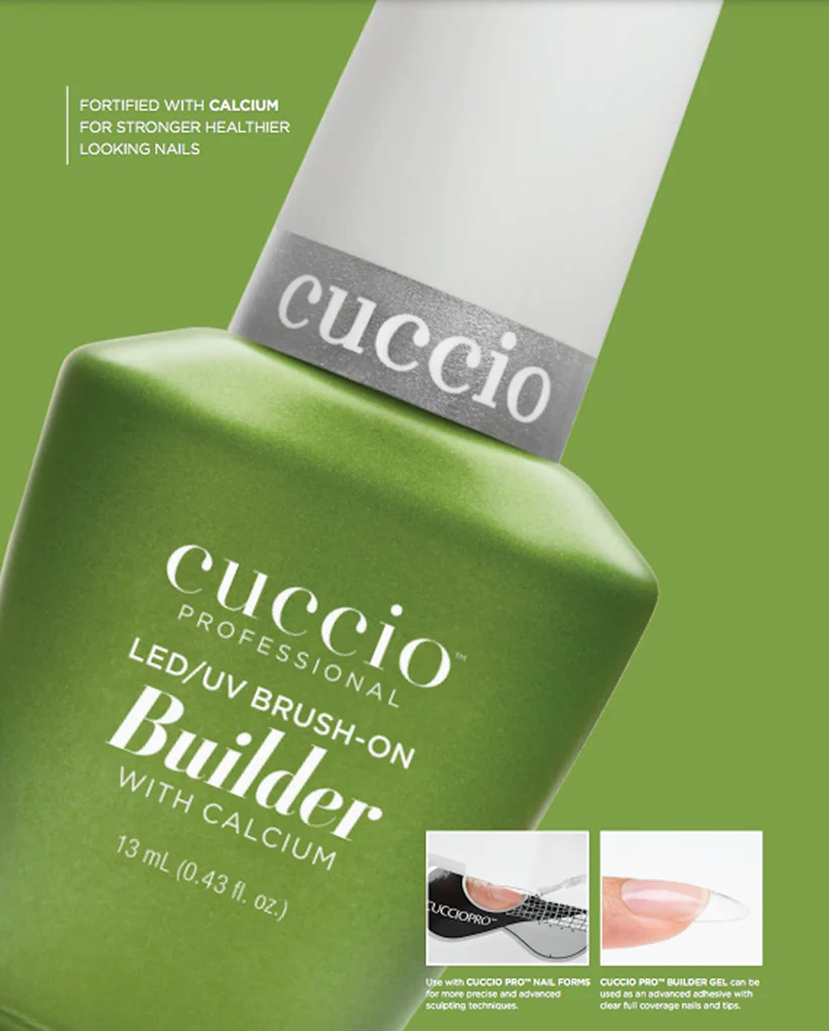 Cuccio Pro Brush-On Builder Gel w/ Calcium – Clear Soak-Off UV/LED Gel, Lightweight Self-Leveling, Chip-Resistant Hard Gel Strength, 0.43 oz Beauty & Personal Care Cuccio