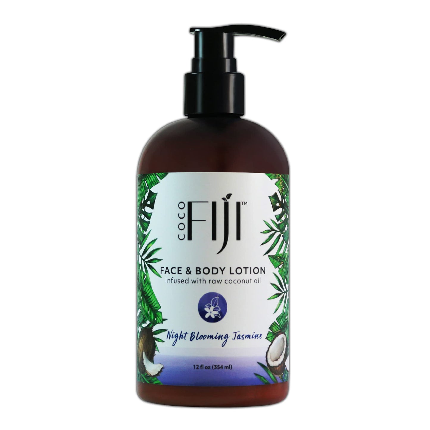 Coco Fiji Face & Body Lotion Infused With Coconut Oil | Lotion for Dry Skin | Moisturizer Face Cream & Massage Lotion for Women & Men | Night Blooming Beauty & Personal Care Organic Fiji