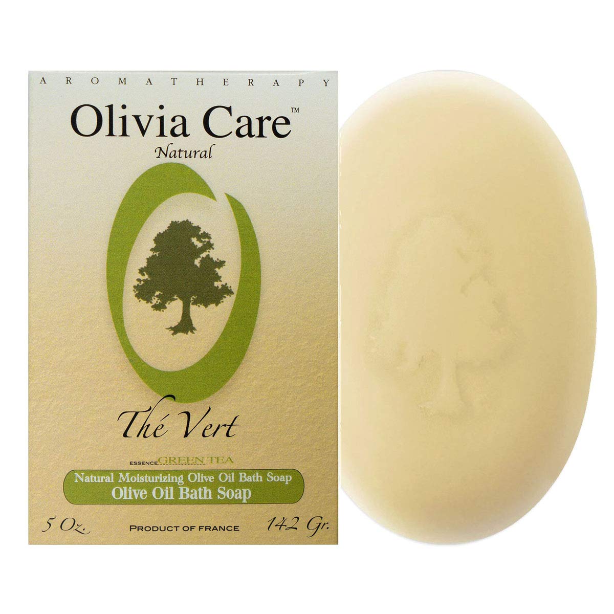 Olivia Care Green Tea Bar Soap - 100% Natural, Organic, Vegan | Pure Olive Oil | Face, Hands & Body | Cold-Pressed Triple -Milled | Rich in Calcium Beauty & Personal Care Olivia Care