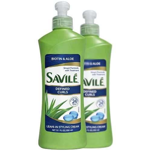 Savile Rizo Leave-In Styling Cream with Aloe Vera & Biotin, Curl Defining Treatment Formula - Frizz Control for Curly Hair - 300 mL Each (Pack of 2) Beauty & Personal Care Five Brothers Products