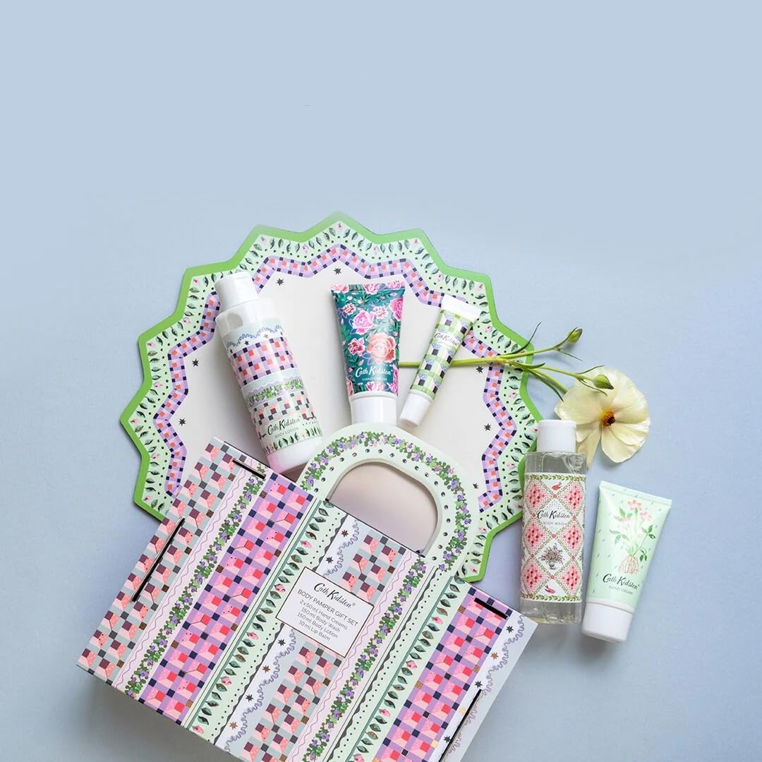 Cath Kidston Roots & Raindrops Body Pamper Hamper Handbag Gift Set Beauty and Personal Care Heathcote & Ivory