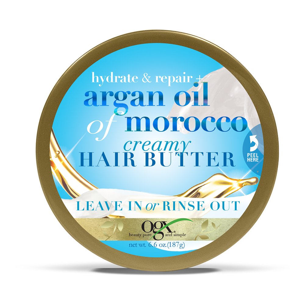 OGX Hydrate & Repair + Argan Oil of Morocco Creamy Hair Butter, Deep Moisturizing Leave-In or Rinse Treatment for Dry Hair, Paraben-Free Beauty & Personal Care OGX
