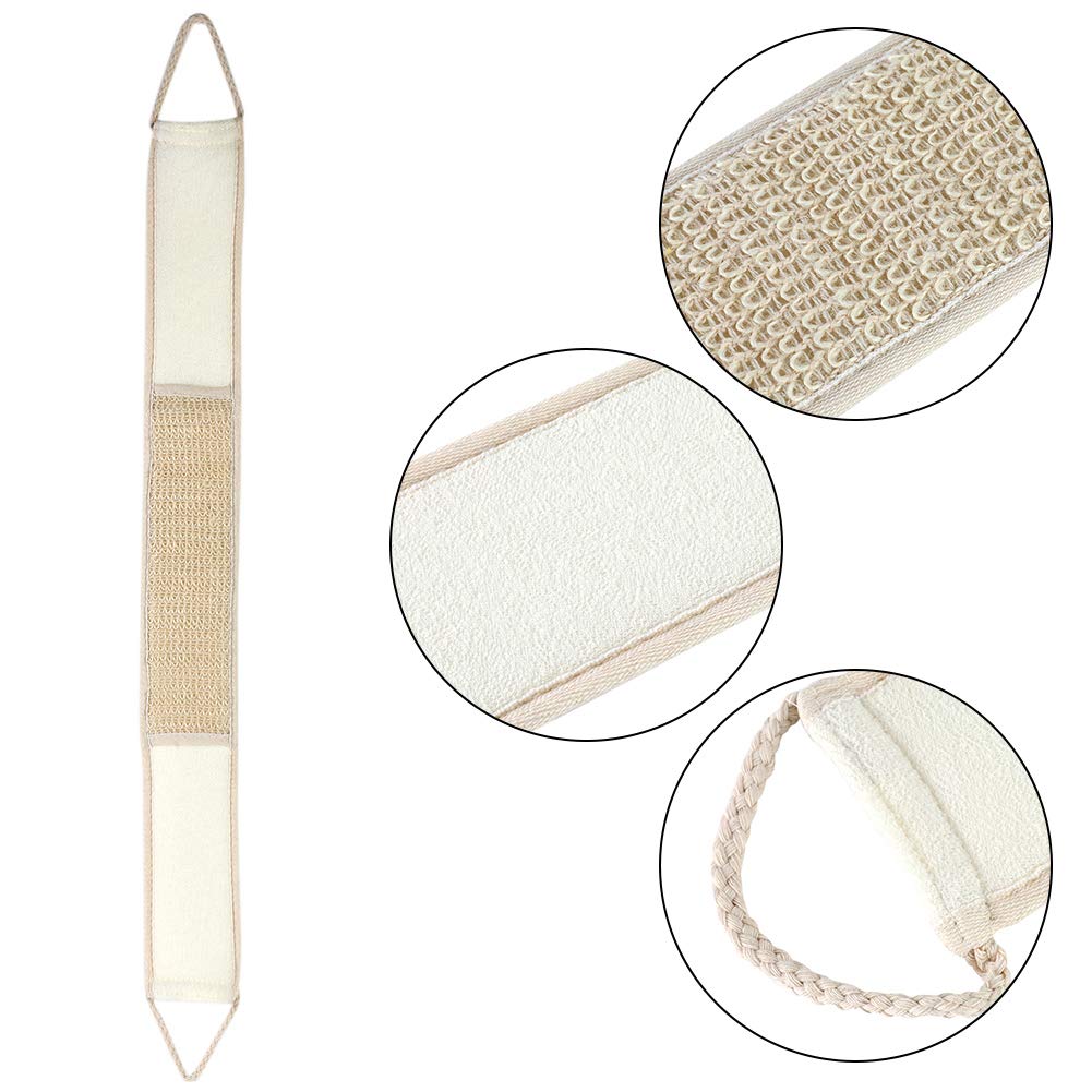 ZAWELIYO Exfoliating Body Towel Soft Cotton Linen Back Scrubber for Bathing, Natural Skin Exfoliator with Acupoint Stimulation for Men Women Daily Use Beauty and Personal Care ZAWELIYO