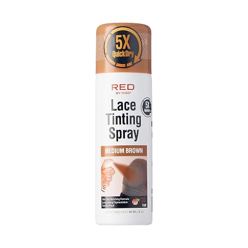 Red by Kiss Lace Tinting Spray, Quick Dry & Skin Tone Matching for Lace Wig, Transfer-Proof, No Smudging, Long Lasting, Precision Control with Pointed Beauty & Personal Care Red by Kiss