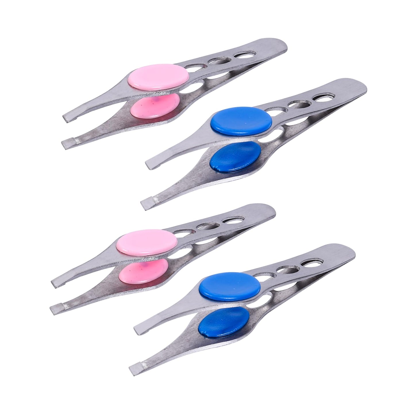 PartyKindom Stainless Steel Brow Tweezers 4pcs Set Eyebrow Clamps for Easy Plucking Grooming Rubber Buckle Beauty and Personal Care PartyKindom