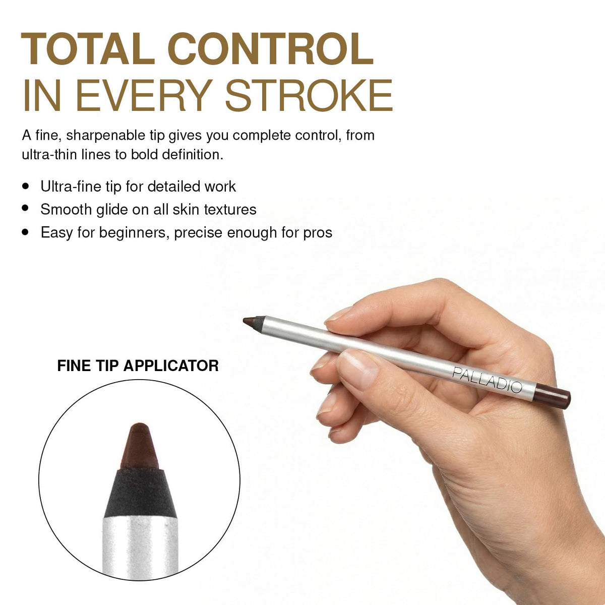 Palladio Precision Eyeliner, Silicone Based, Rich Pigment, Gentle Application, Dramatic Smoky Effect to Soft Everyday Wear, Sensitive Eyelids, Sets Beauty & Personal Care Palladio