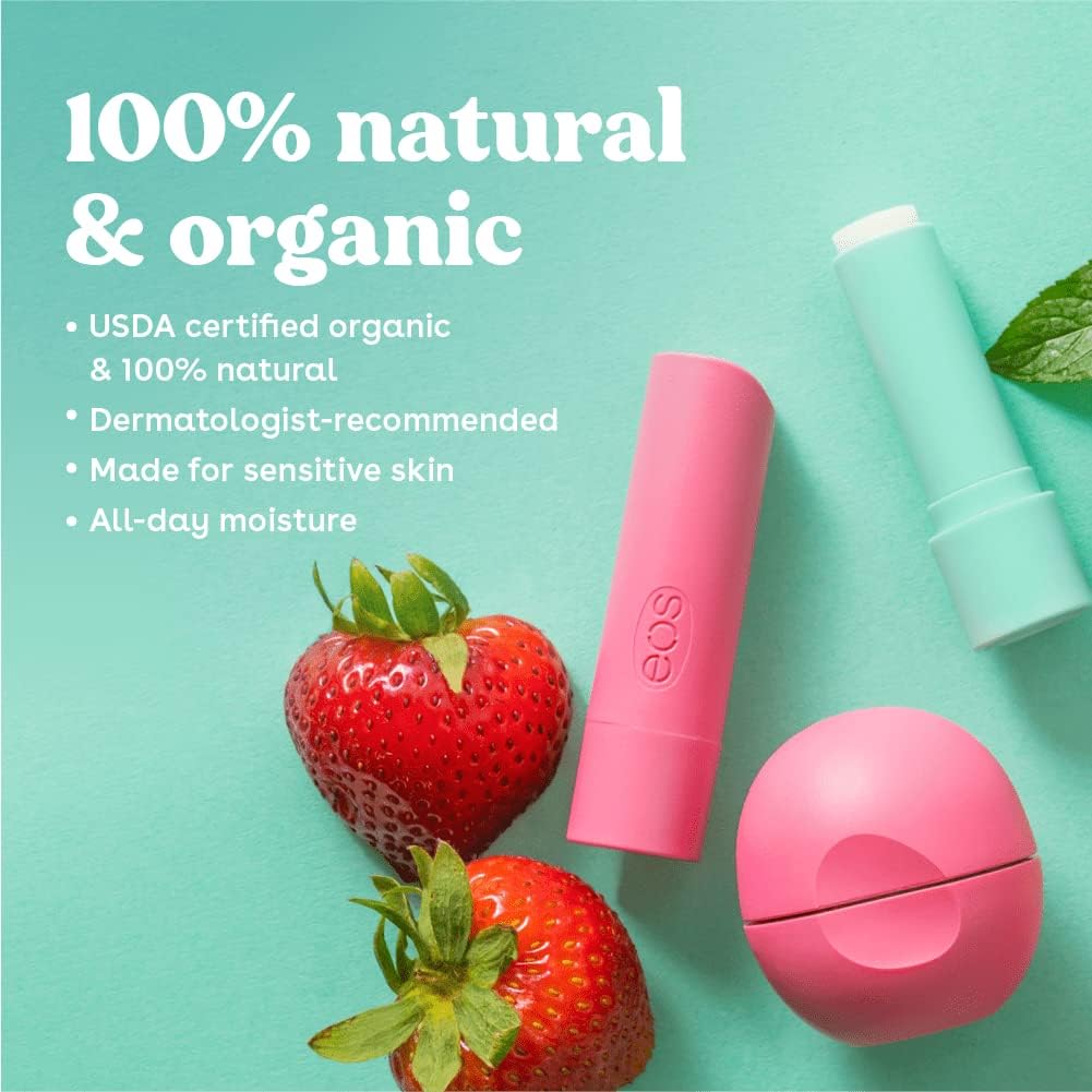 Eos Vanilla Bean Lip Balm Smooth Stick Set, White (Pack of 2) Beauty & Personal Care eos