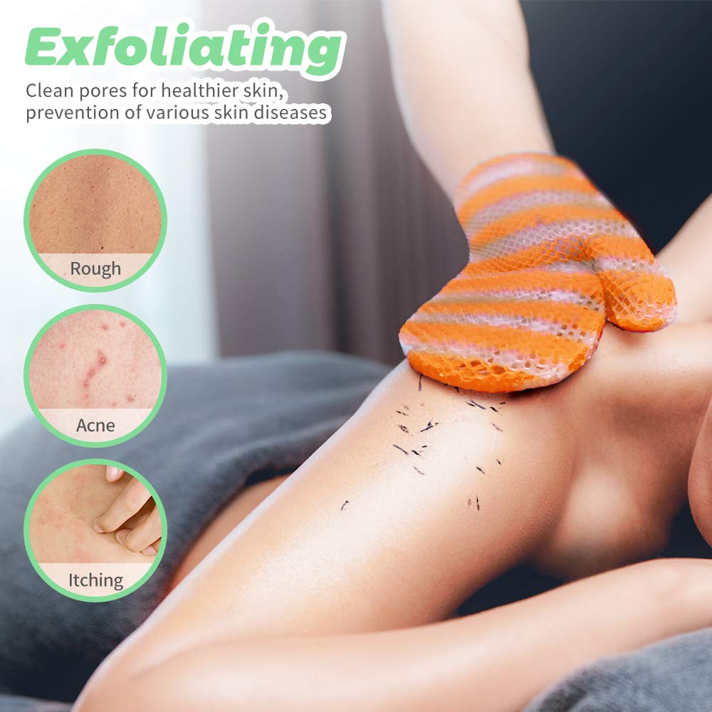 ANMONE Honeycomb Exfoliating Glove [Yellow 1Pack] TPU Honeycomb Bath Mitt,Rapid Foaming Quick Drying Unisex Face and Body Scrubs Beauty & Personal Care ANMONE
