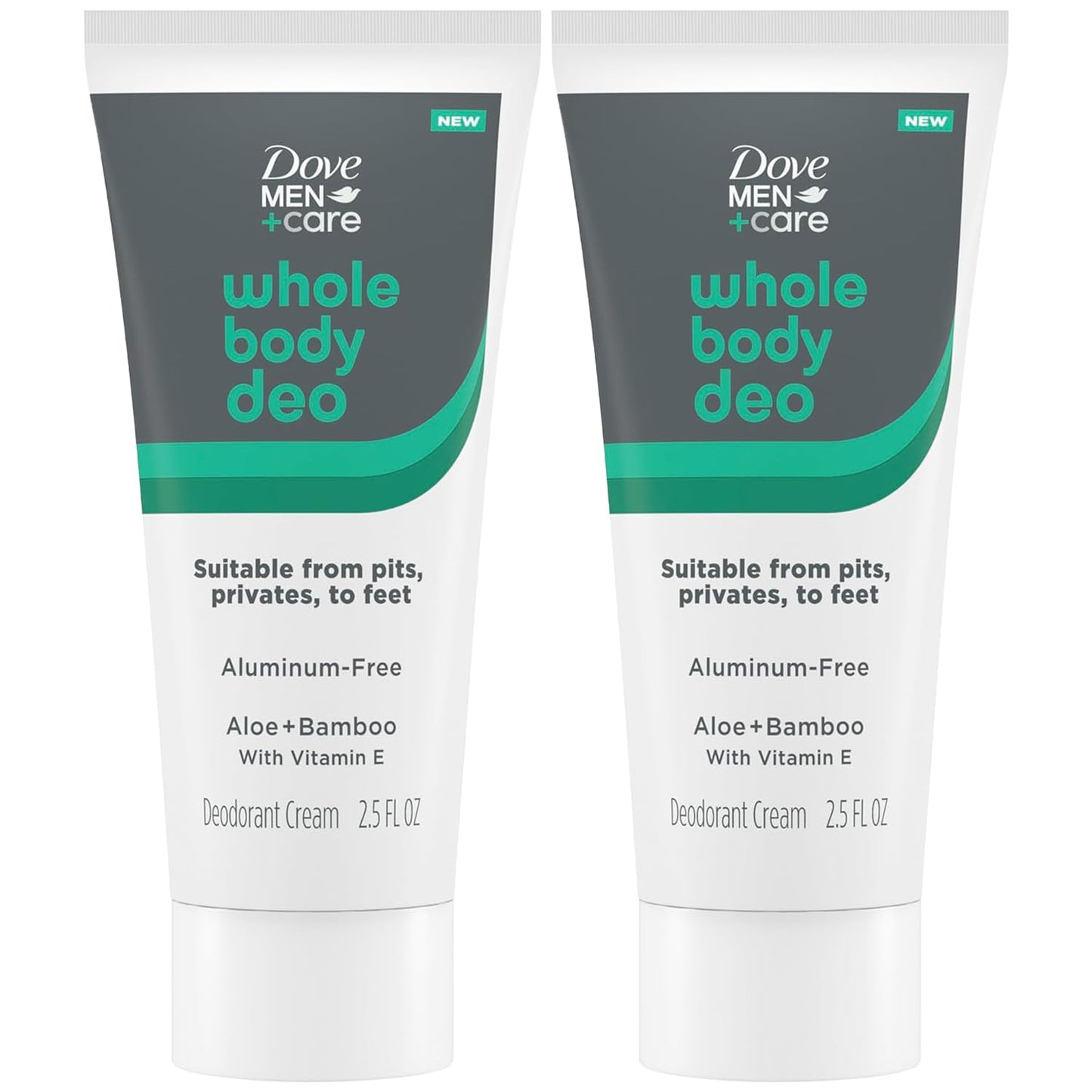Dove Men+Care Whole Body Deo Aluminum-Free Deodorant Cream Aloe + Bamboo Suitable from Pits, Privates, to Feet 2.5 fl oz (Pack of 2) Beauty and Personal Care DOVE MEN + CARE