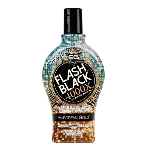 European Gold Flash Black 4000X Indoor Tanning Lotion with Time-Release DHA Bronzers, 12 oz Beauty & Personal Care Flash Black