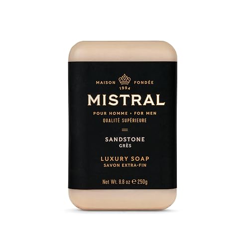 Mistral Sandstone Luxury Bar Soap for Men | Men’s Natural Soap Bar | Paraben, Phthalates Free | Moisturizing & Triple-Milled Natural Soap Bar for Men Beauty & Personal Care Mistral
