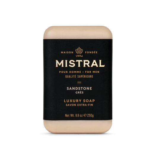 Mistral Sandstone Luxury Bar Soap for Men | Men’s Natural Soap Bar | Paraben, Phthalates Free | Moisturizing & Triple-Milled Natural Soap Bar for Men Beauty & Personal Care Mistral