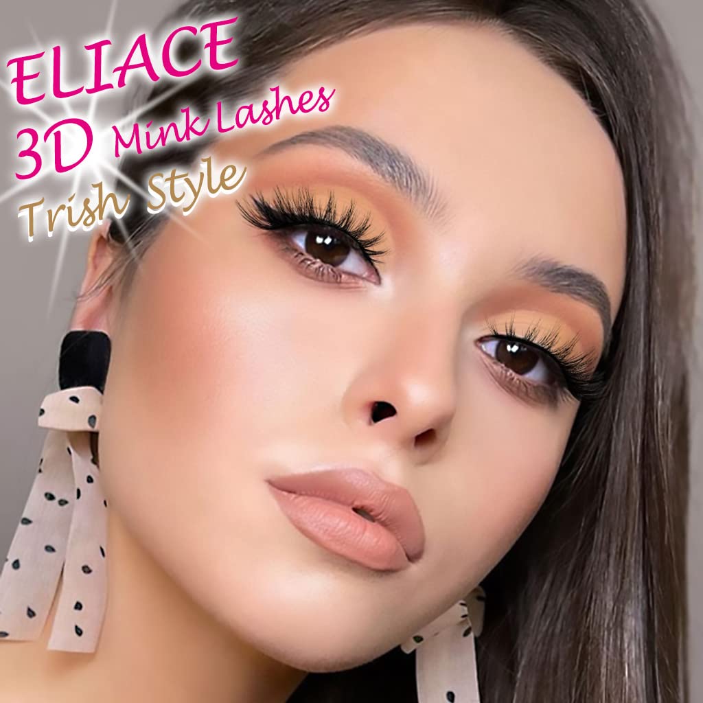 Eliace False Eyelashes 15 Pairs Cat Eye-Lashes 3D Mink Lashes,Spiky Wispy Natural Long Faux Mink Lashes Strips Soft & Reusable Makeup Professional Beauty & Personal Care Eliace
