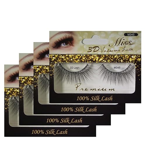 "4 Pairs" of Miss 3D Volume Tapered False Eyelash Extension M345 Beauty & Personal Care Miss Lash