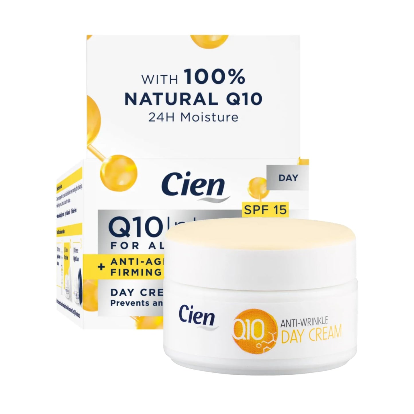 Set of 2 x 50 ml Cien Anti-Wrinkle DAY + NIGHT CREAM - with q10, Hyaluronic Acid & Vitamin E by Cien Beauty & Personal Care Cien