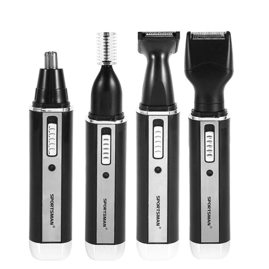 4 in 1 Rechargeable Hair Trimmer Electric Shaver 360 Degree Rotating Wet Dry Use with Vacuum Cleaning System for Nose Ear Beard Sideburn Eyebrow Beauty and Personal Care Yosoo