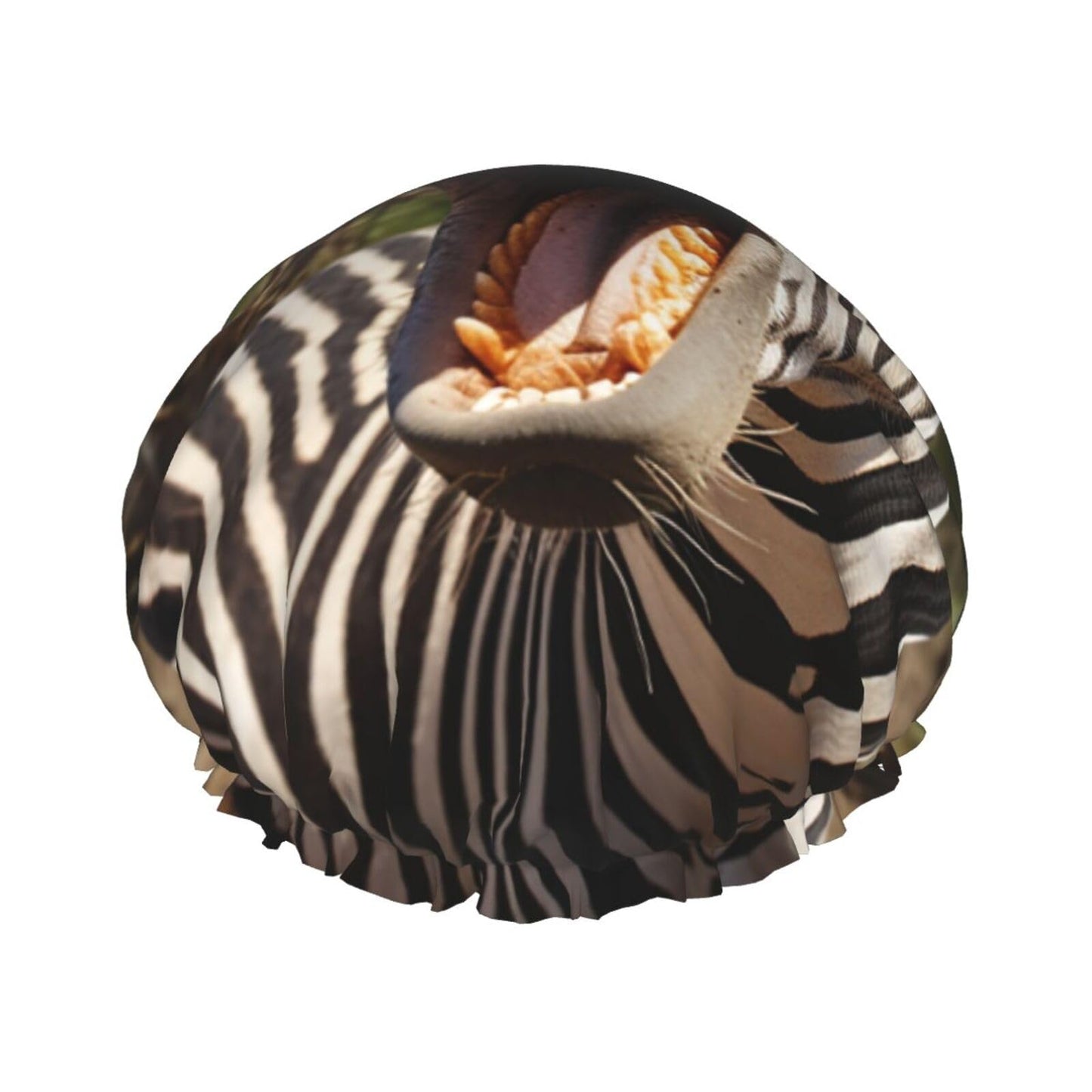 Funny Zebra Shower Cap For Women Reusable Double Layers Bathing Bath Cap Hair Caps Waterproof Elastic Band Ladies Spa Salon Shower Hat Hair Caps Beauty and Personal Care GDSHJKLW