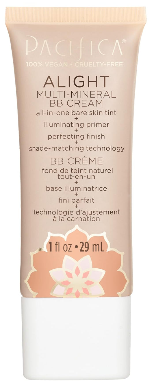 Pacifica Alight Multi-Mineral BB Cream Medium - Hydrating Tinted Moisturizer & Primer, Sheer Natural Foundation Coverage, Vegan & Cruelty-Free, 1 fl