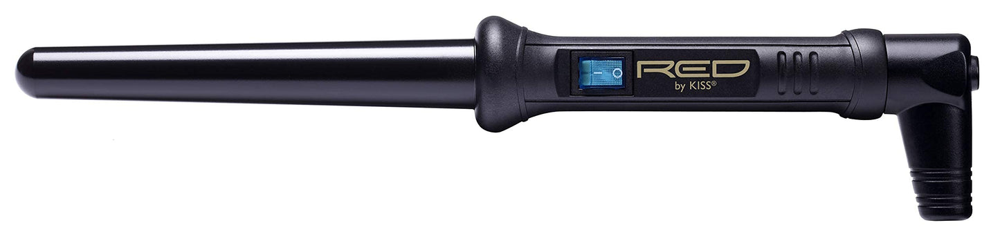 Kiss Red By Ceramic Tourmaline Curling Wand CIW021" inch, Black, 1 Count Beauty & Personal Care KISS