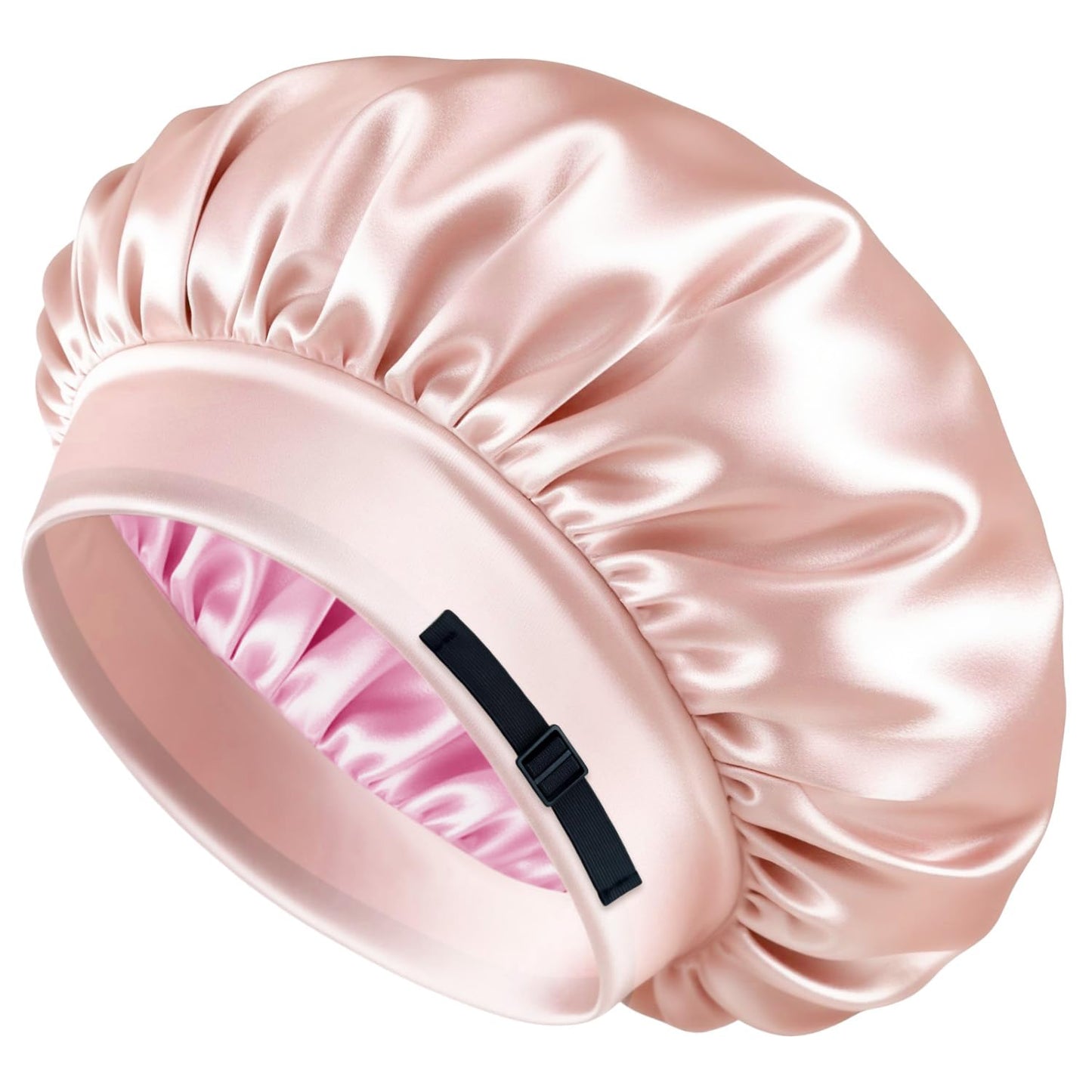 BONNET QUEEN Silk Bonnet for Sleeping Women Satin Bonnet Hair Bonnet Adjustable Reversible Double Layered Sleep Night Cap for Curly Hair Jade and Pink Beauty and Personal Care BONNET QUEEN