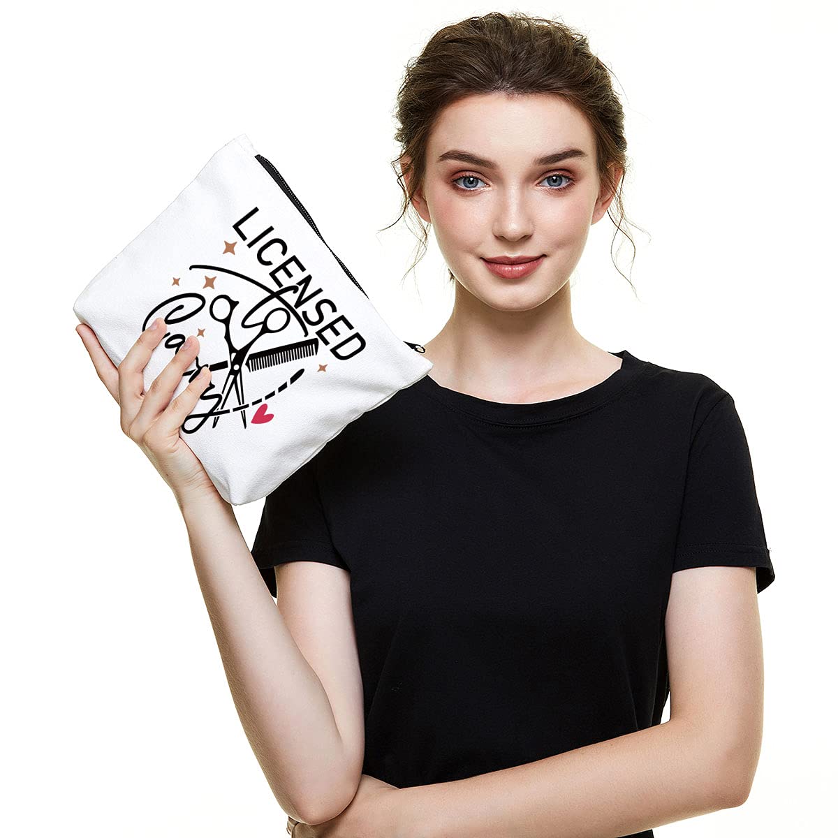 Hair Stylist Supplies Hairstylist Gift Ideas Hairdresser Gift Hairdresser & Stylist Makeup Bag- She Works Willingly With Her Hands - Gifts for Hairstylist, Salon Owner, Esthetician, Barber or Friend Beauty & Personal Care Fokongna