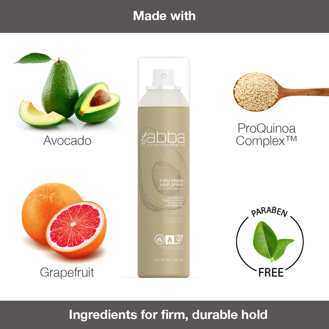 ABBA - Pure Style Firm Finish Hair Spray (Non Aerosol) - for Flexible Durable Hold, Frizz Control - 8 fl oz Beauty & Personal Care ABBA