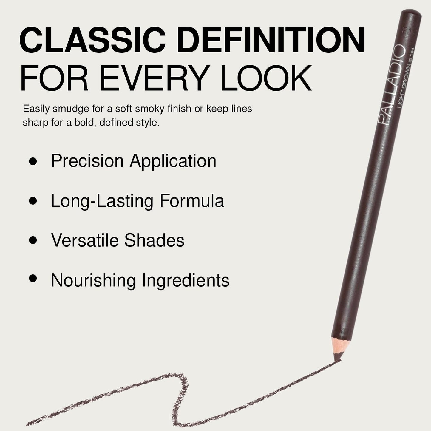 Palladio Wooden Eyeliner Pencil, Thin Pencil Shape, Easy Application, Firm yet Smooth Formula, Perfectly Outlined Eyes, Contour and Line, Long Beauty & Personal Care Palladio