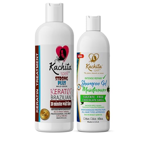 Kit NEW Brazilian Keratin Blowout Treatment Kachita Spell Chocolate 32 fl oz + Shampoo Conditioner for Keratin Treatments Beauty & Personal Care Kachita Spell