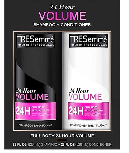 TRESemmé 24 Hour Volume Shampoo Formulated with Pro Style Technology 28 oz Bundle with TRESemmé 24 Hour Volume Conditioner For Fine Hair Formulated Beauty & Personal Care TRESemmé