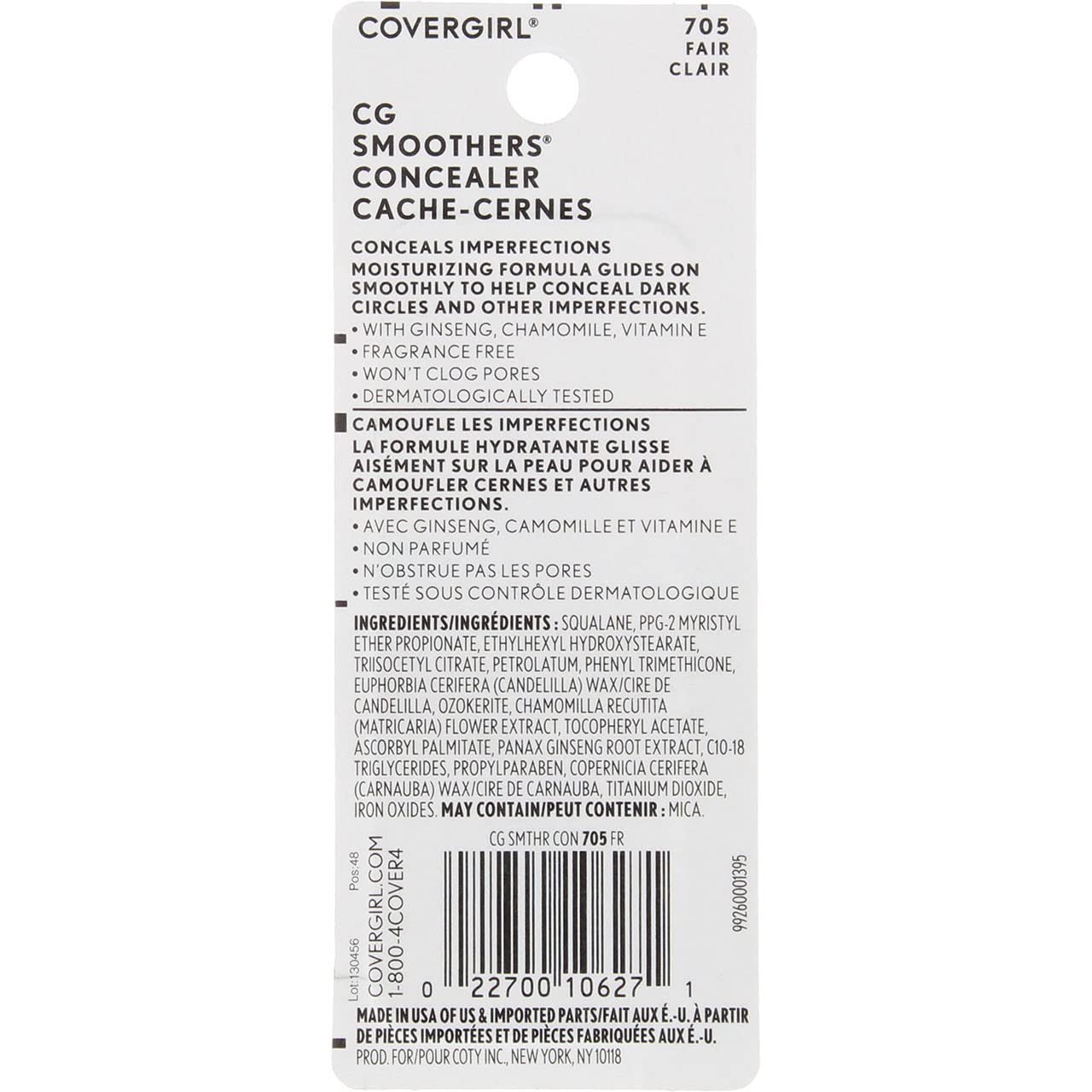 CoverGirl Smoothers Concealer, Fair [705], 0.14 oz (Pack of 10) Beauty & Personal Care COVERGIRL