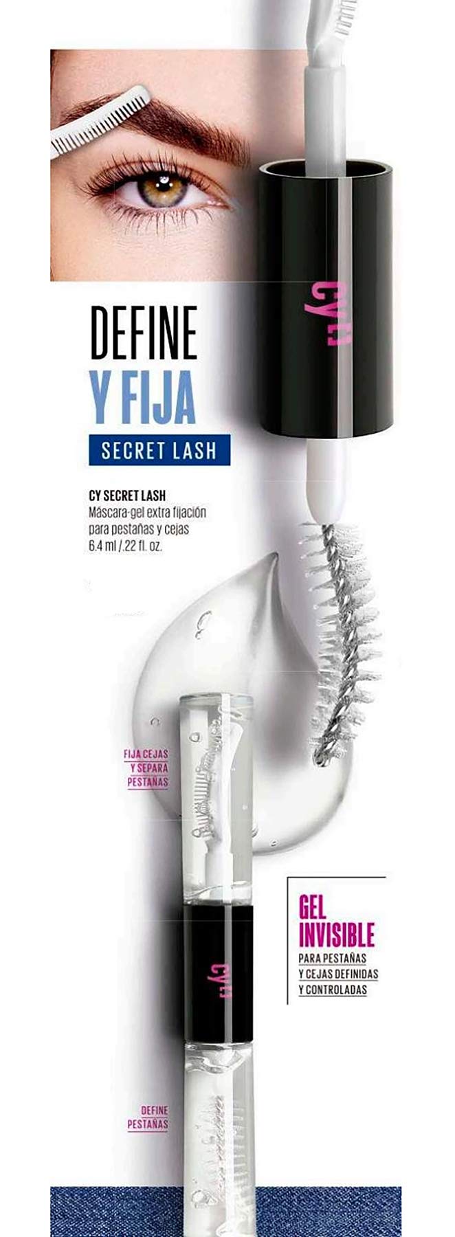 Cyzone Cy Secret Lash Gel Mascara for Eyelashes and Brows, Separate and Define Eyelashes and Gently Brush the Eyebrows.20 oz Beauty & Personal Care Cyzone L'Bel