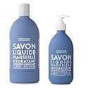 Compagnie de Provence Savon de Marseille Extra Pure Liquid Soap - Velvet Seaweed - 16.7 Fl Oz Glass Pump Bottle and 33.8 fl oz Plastic Bottle Refill Beauty & Personal Care La Compagnie de Provence