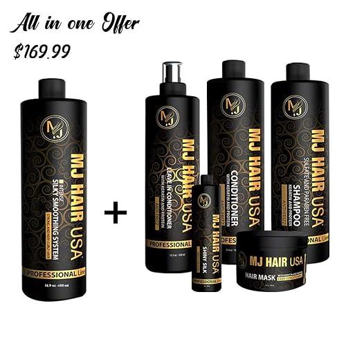 MJ Hair Silky Smoothing System 500 ml (All in one offer) Beauty & Personal Care MJ HAIR USA