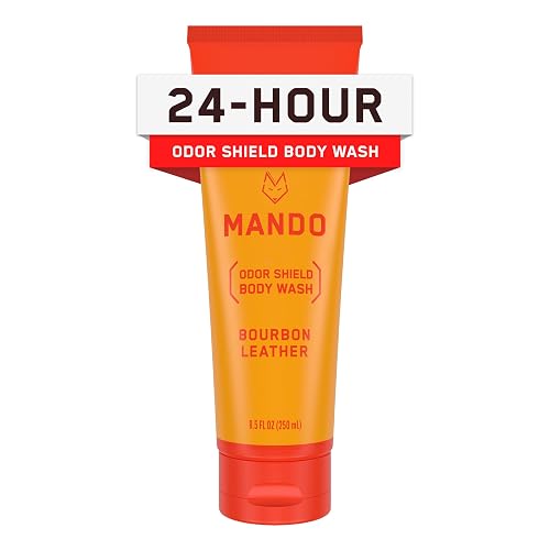 Mando Odor Shield Body Wash - 24 Hour Control - Removes Odor Better than Soap - SLS and Paraben Free, Skin Safe - 8.5 Ounce (Bourbon Leather) Beauty & Personal Care Mando
