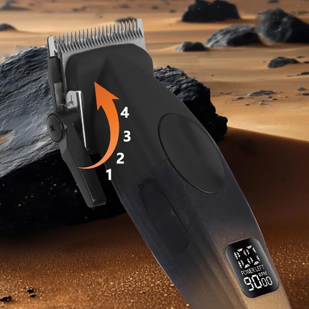 QDKVTNDJZ Hair Clippers for Men, Professional Barber Cordless Rechargeable Trimmer Electric Cutting Machine Metal Body Beauty and Personal Care QDKVTNDJZ