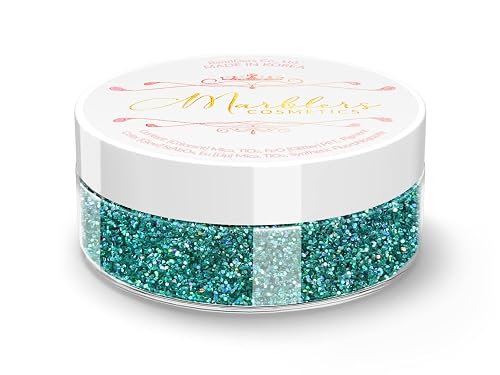 MARBLERS Holographic Face & Body Glitter [Holo Teal] 0.18oz (5g) | Fine | Non-Toxic | Vegan | Cruelty-Free | Festival, Rave & Party Makeup | Eye Beauty & Personal Care MARBLERS