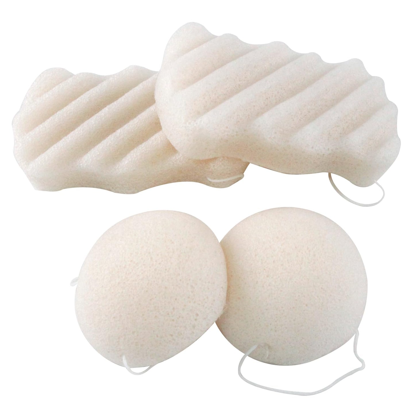 Spunspon Konjac Exfoliating Organic Facial Sponge Set - Gentle Daily Face Scrub/Skincare - Super Soft Body Cleansing Sponge for Shower, Safe for Baby Beauty and Personal Care Spunspon