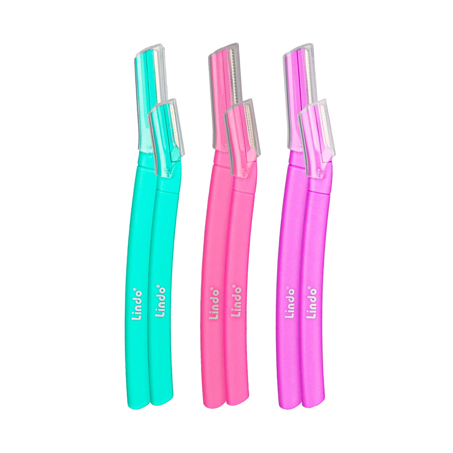 Lindo Brow Razor - Eyebrow Razor & Dermaplaning Tool, Multipurpose, Exfoliation, Face and Peach Fuzz facial Hair Removal dermaplane (6pcs) Beauty and Personal Care Lindo