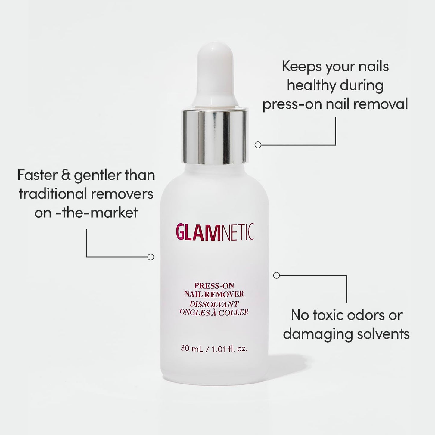 Glamnetic Press On Nail Remover | Odorless, No Acetone, Gentle Press-On Nail Remover Serum for Fake Nails | 30 ml/1.01 fl. oz. Beauty and Personal Care Glamnetic