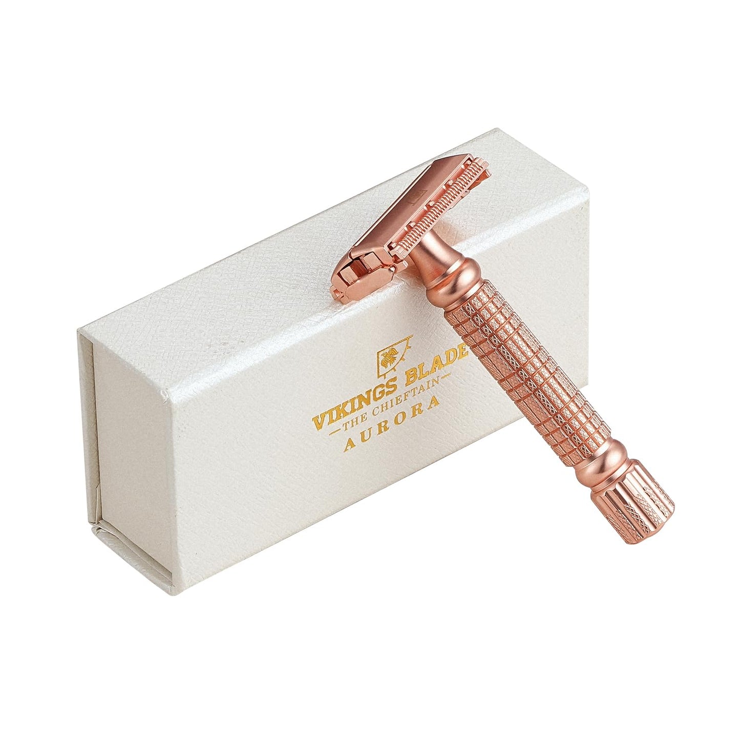VIKINGS BLADE Double Edge Safety Razor + 5 Swedish Steel Blades + Luxury Case. Smooth, Reusable, Recyclable (Chieftain "Hera") Beauty and Personal Care Vikings Blade